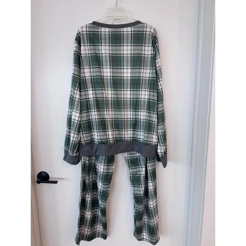 Cupshe Green Plaid Pajama Set Size XL NEW